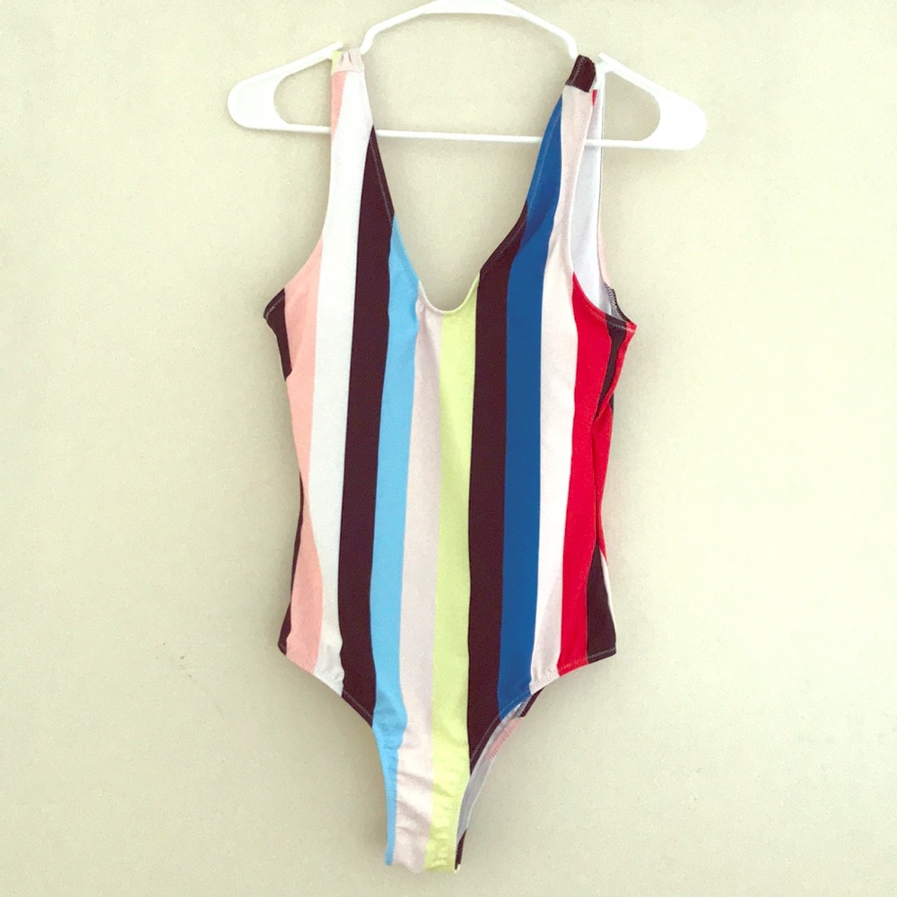 Striped Cupshe One-Piece Swimsuit Size Small